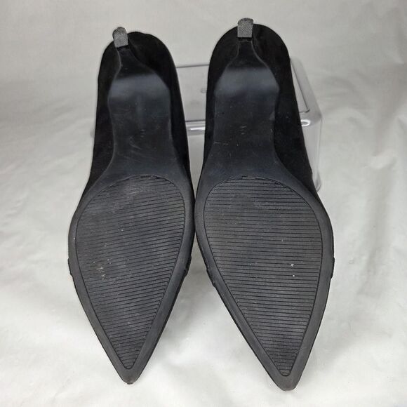 Coach And Four Black Suede Pumps Pointed Toe Low Stilettos Heels Sz 9 - Picture 8 of 8
